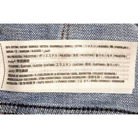 Abercrombie & Fitch Womens High-Rise Distressed Denim Mom Shorts Size 27 Button - Picture 10 of 12